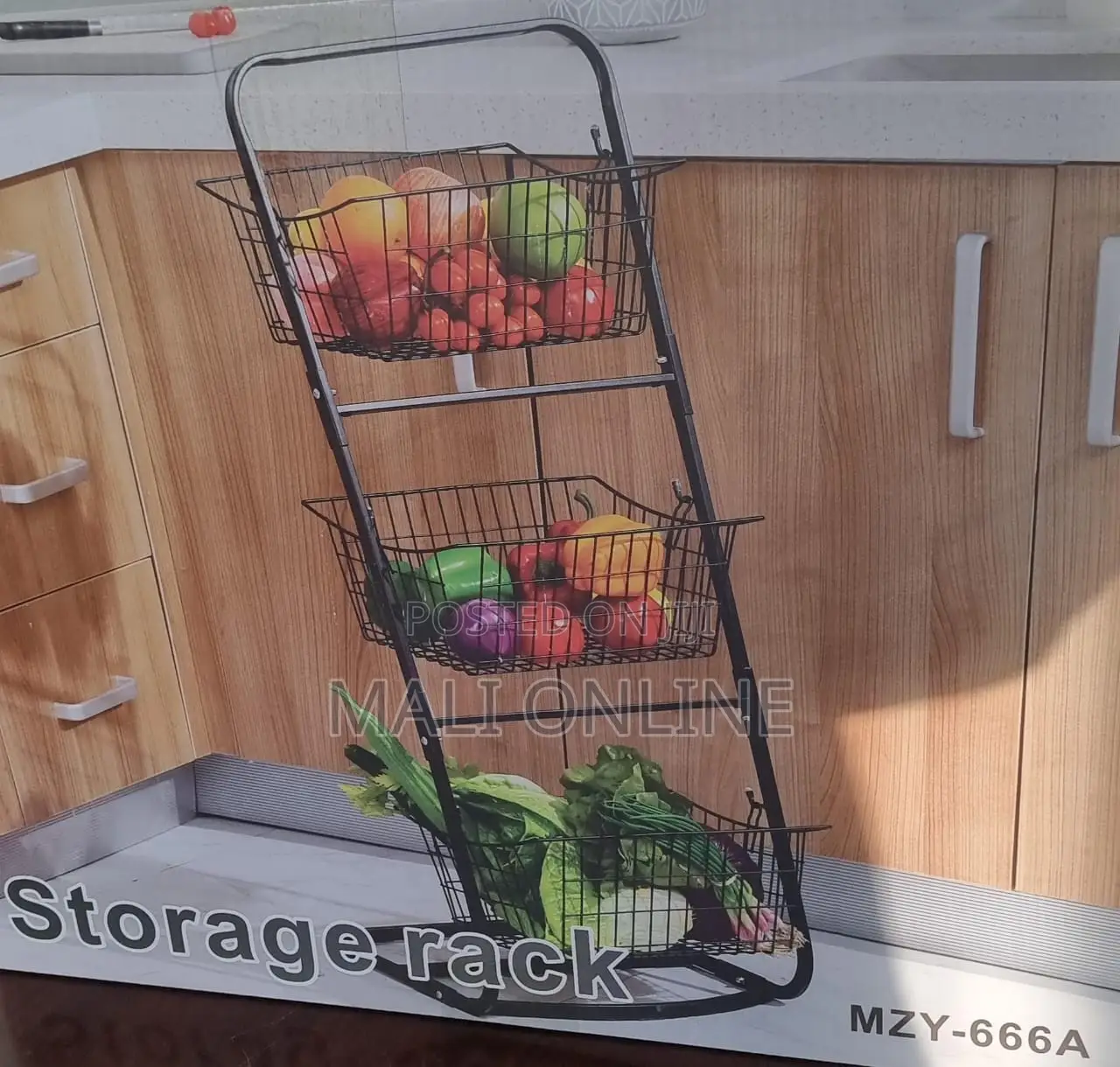 3 Tier Storage Basket Organizer Metal Storage Bin