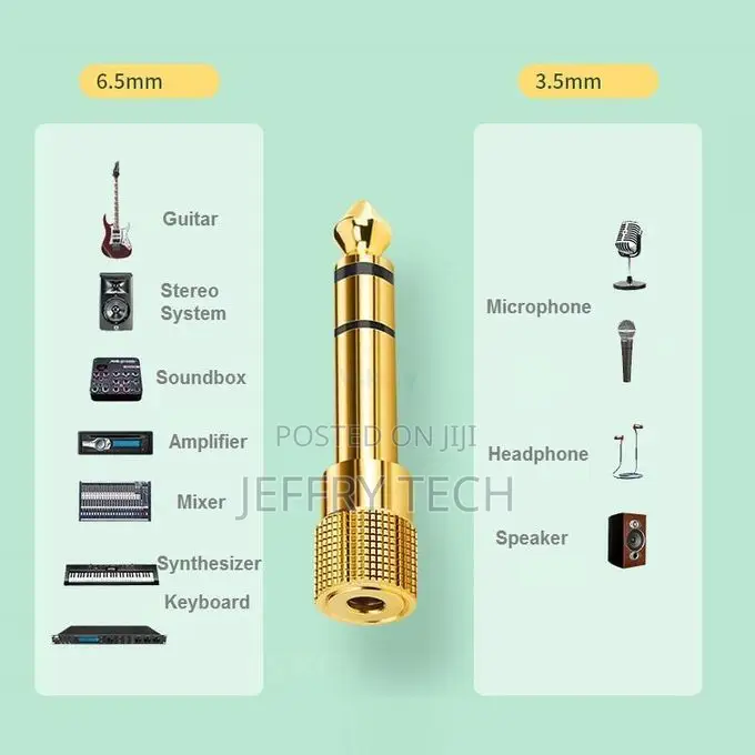 Headphone Jack Adapter 6.35mm 1/4inch Male to 3.5mm 1/8 Inch