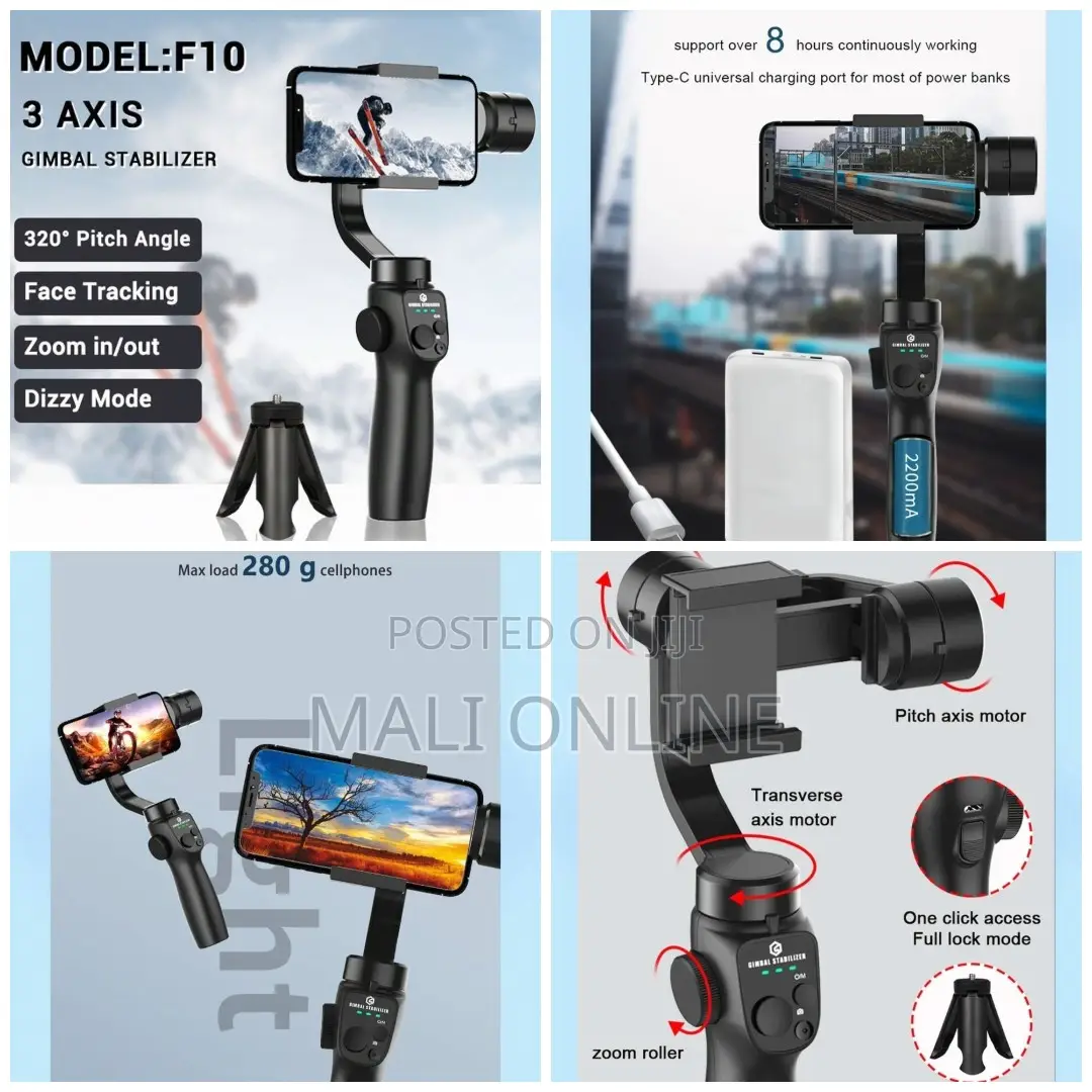 F10 3-axis Handheld Gimbal Stabilizer With Tripod