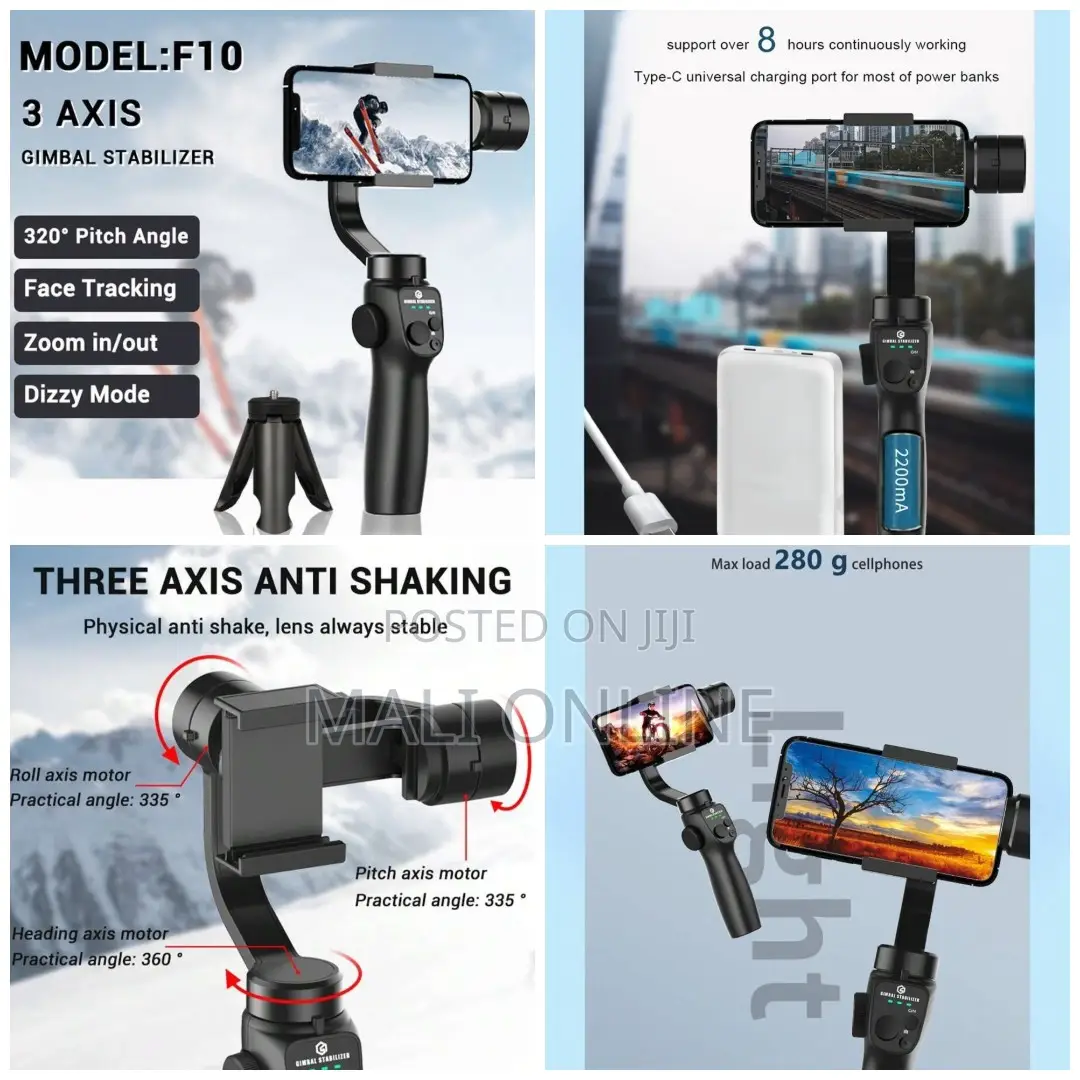 F10 3-axis Handheld Gimbal Stabilizer With Tripod