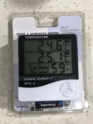 Digital Thermometer Hygrometer With LCD Clock Display HTC-2
