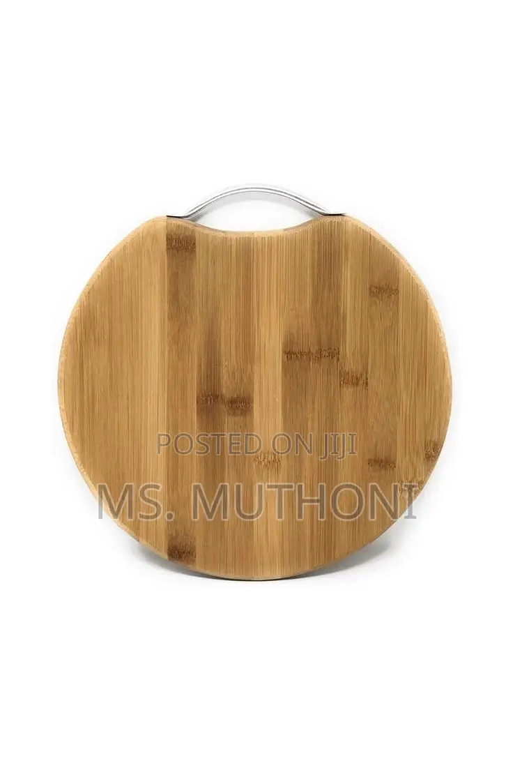 32 Cm High Quality Round Bamboo Chopping Board With Handle
