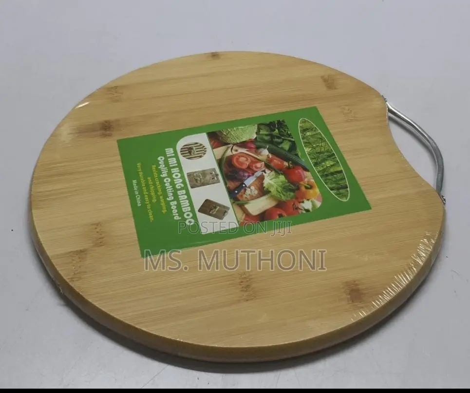 32 Cm High Quality Round Bamboo Chopping Board With Handle