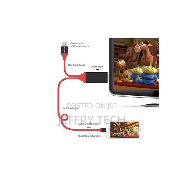 Lightning Ios iPhone to HDTV Hdmi Cable - 2metre - thumbnail 2