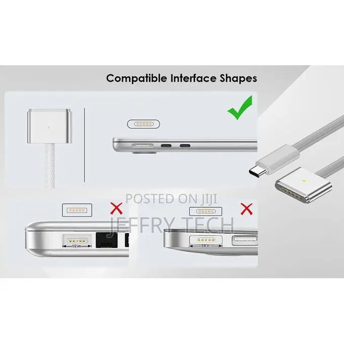 Usb C to Magsafe 3 Charging Cable, 2m Braided Wire Charging