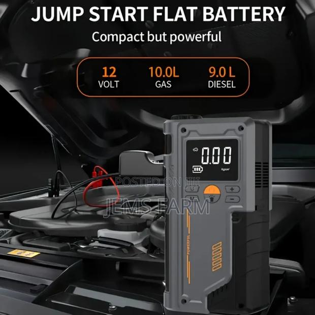 Portable Car Tire Inflator Pump,Emergency Jump Starter - thumbnail 9