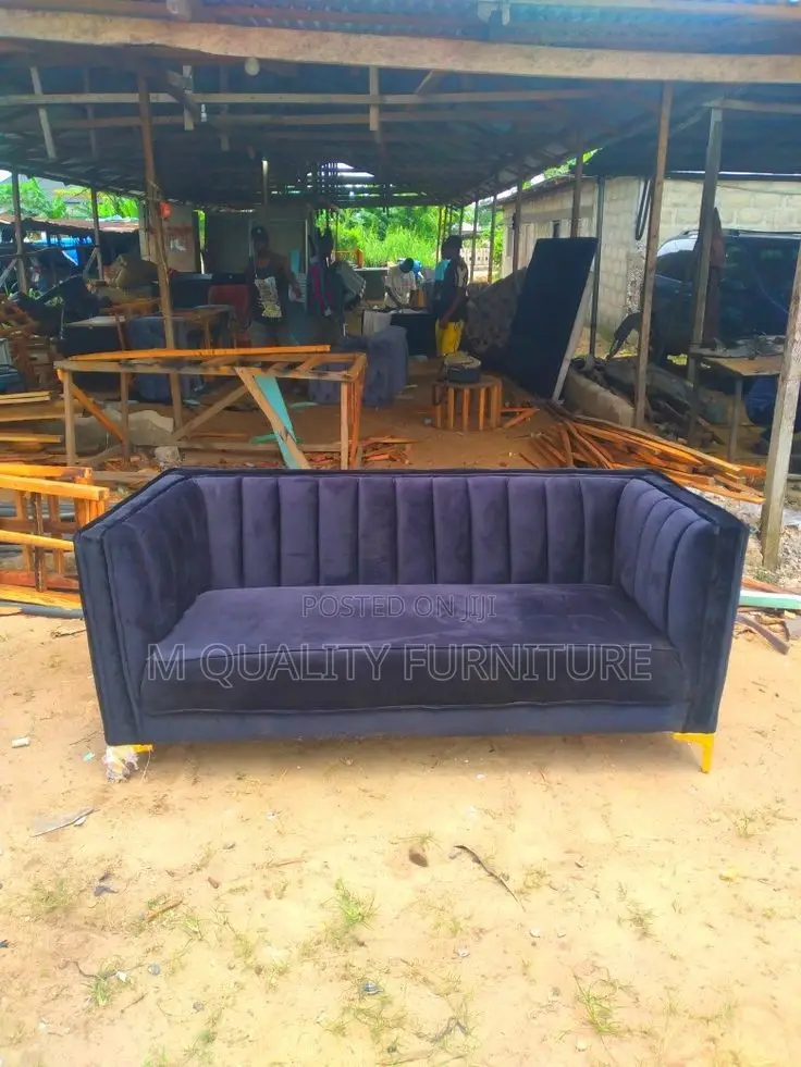 Purple 3 Seater Back Permanent Sofa