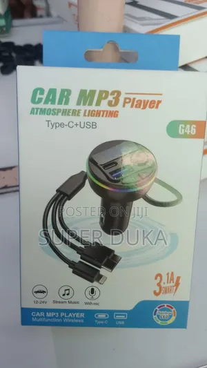 Multifunction Wireless Car Mp3 Player and Fm G46. Type-C,Usb
