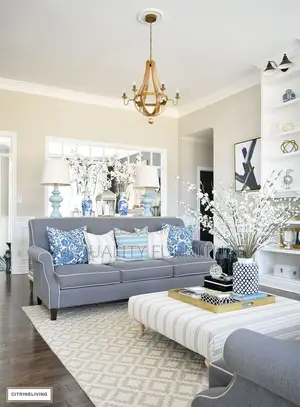 Gray 3 Seater Sofa With Decorated Throw Pillows