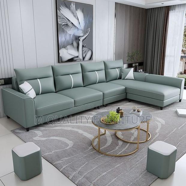 Light Green 6 Seater L Shaped Sofa