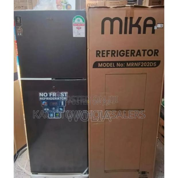 Black - Mika 202litres Fridge. Colour Black