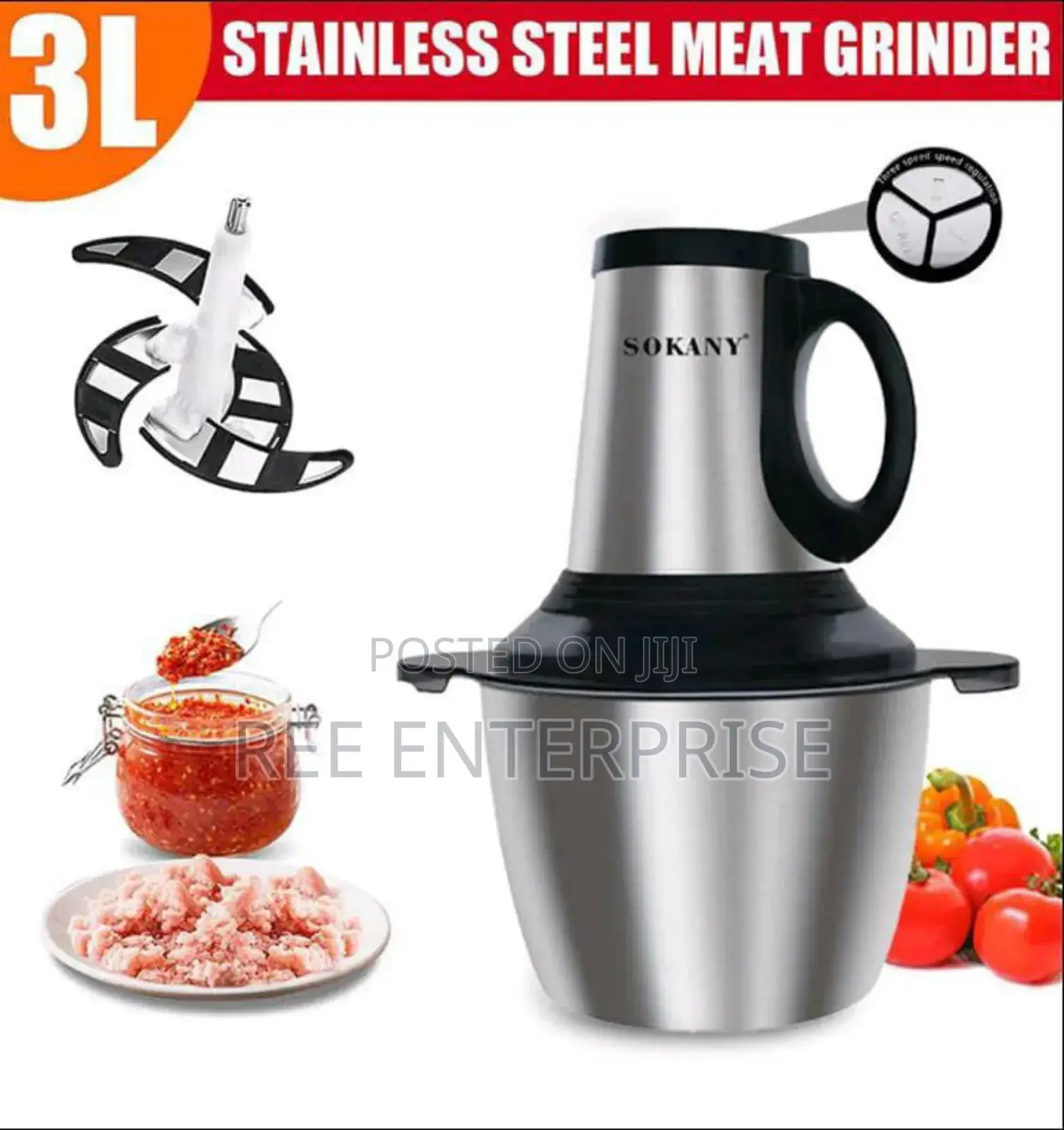 3l Sokany Electric Meat Dincer