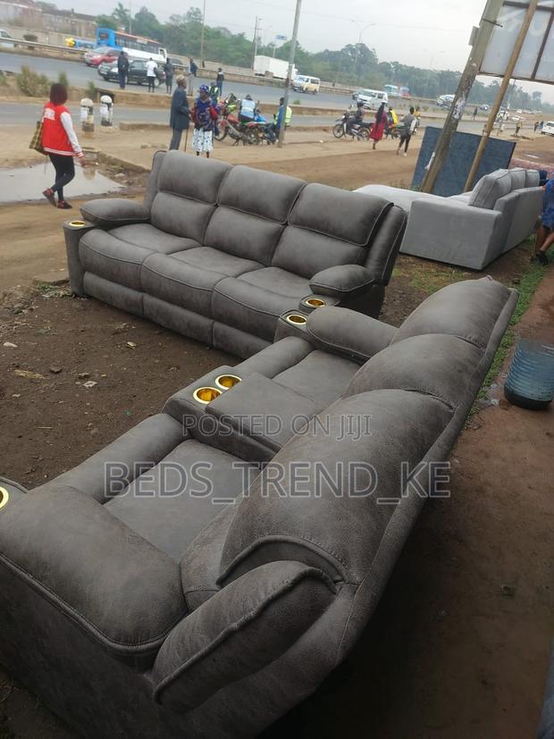 5 Seater Elegant Semi Recliner Sofa 3,2
