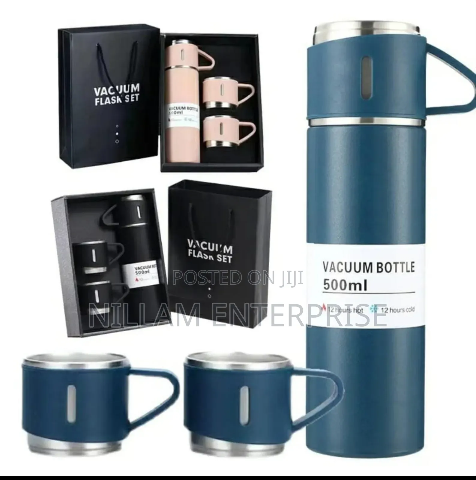 Gift Pack Portable Vacuum Flask With Cups