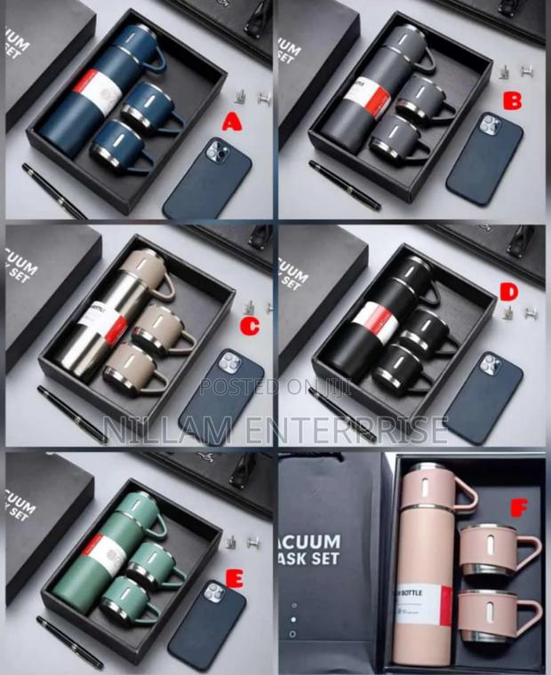 Gift Pack Portable Vacuum Flask With Cups