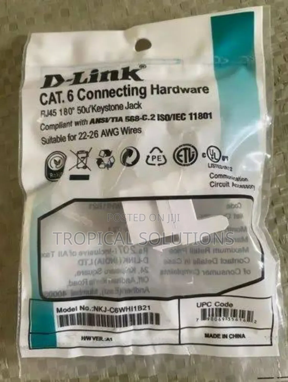NKJ-C6wh11b21 Cat6 Utp Keystone Jack Whi