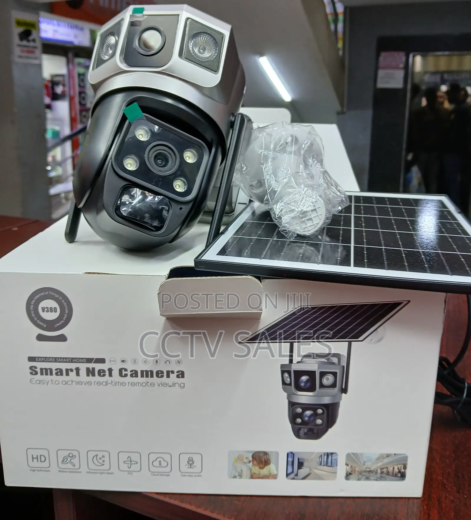 V380 Pro Smart Net Solar Wifi PTZ Dual Lens Camera