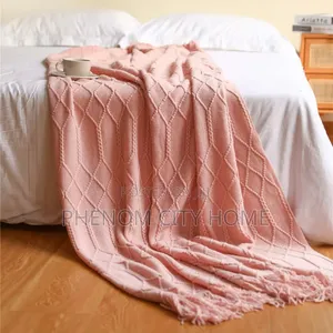White Knitted Throw Blankets
