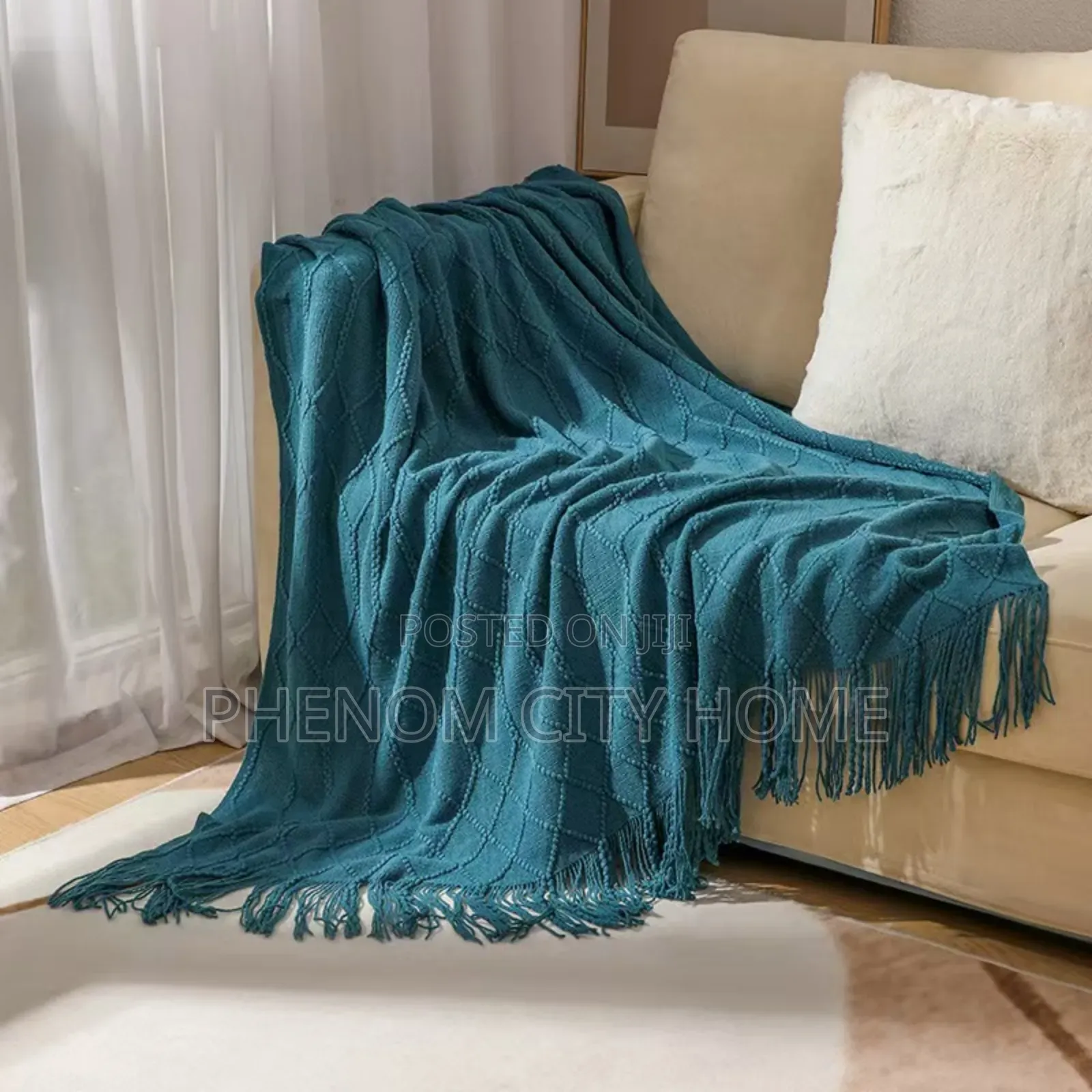 Orange Knitted Classic Decor Blanket