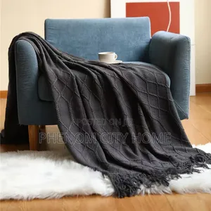 Mustard and Grey Decor Throw Blankets Available