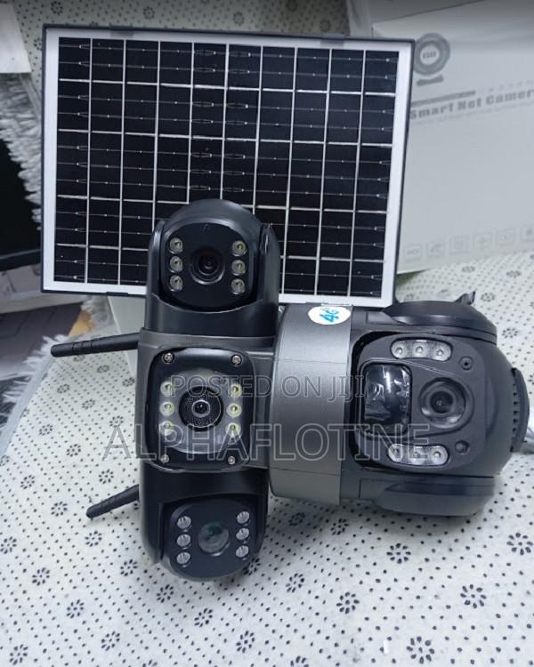 3 Lens Solar Powered PTZ Security Camera - main view