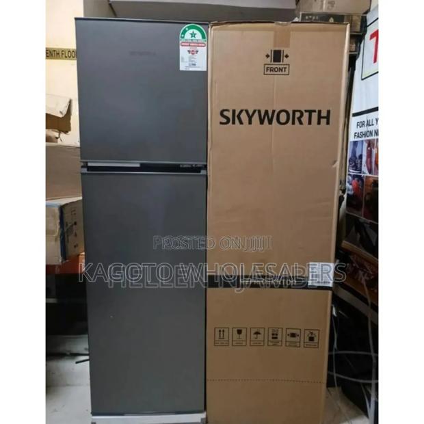 Color Grey - Skyworth 280litres Fridge.