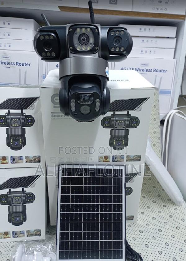 Outdoor Security V380pro 4g Solar PTZ Triple Lens 6mp