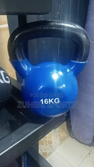 16kg Cast Iron Kettlebell Vinyl Coated Surface Protection