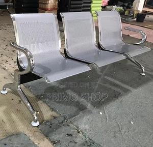 Reception Bench; Sturdy Steel Tri-Seater Reception Seating - main view