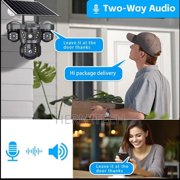 V380 Hotsale Triple Lens Solar 4g Camera Support - main view