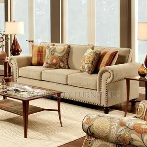Cream 3 Seater Modern Sofa