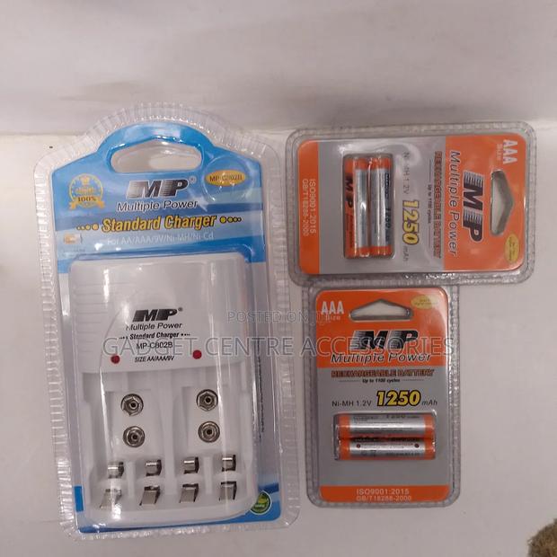 2 Pairs Aaa Mp Rechargeable Batteries,9v Charger