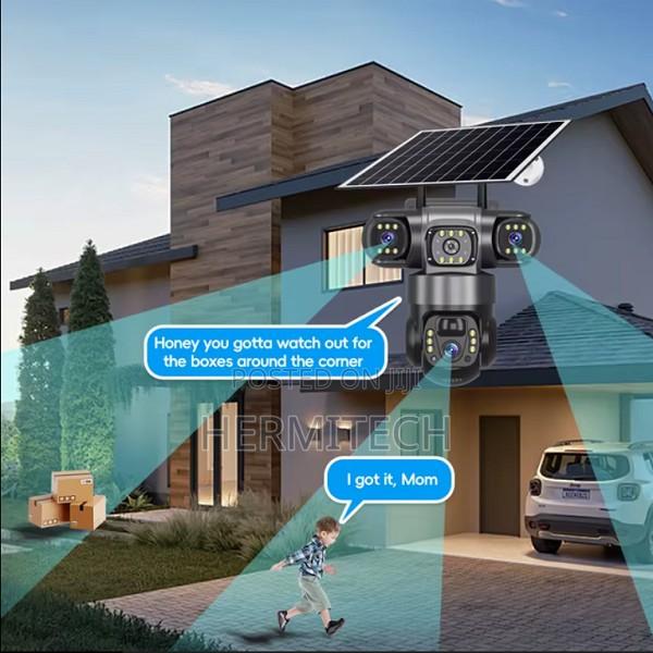 4g Solar Security Camera 6mp Three Lens Motion Detection - main view