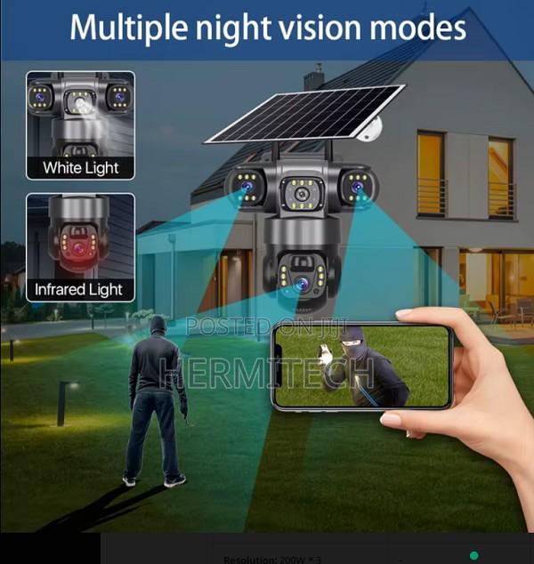 4g Solar Security Camera 6mp Three Lens Motion Detection - thumbnail 3