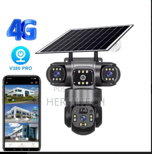 Outdoor Tripple Lens 4g Solar Camera Wireless Camera Solar - thumbnail 2