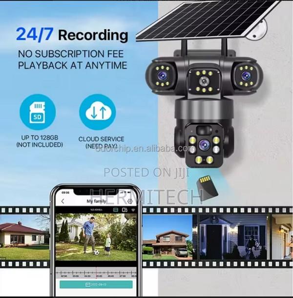 Outdoor Tripple Lens 4g Solar Camera Wireless Camera Solar - thumbnail 3