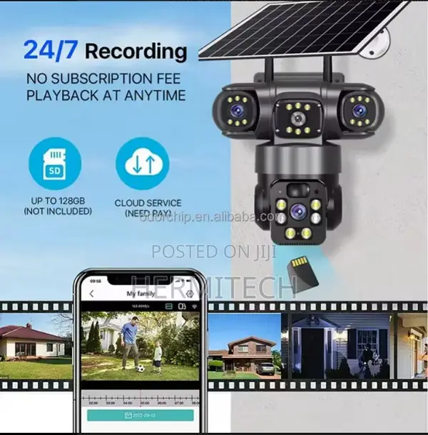 Outdoor Tripple Lens 4g Solar Camera Wireless Camera Solar