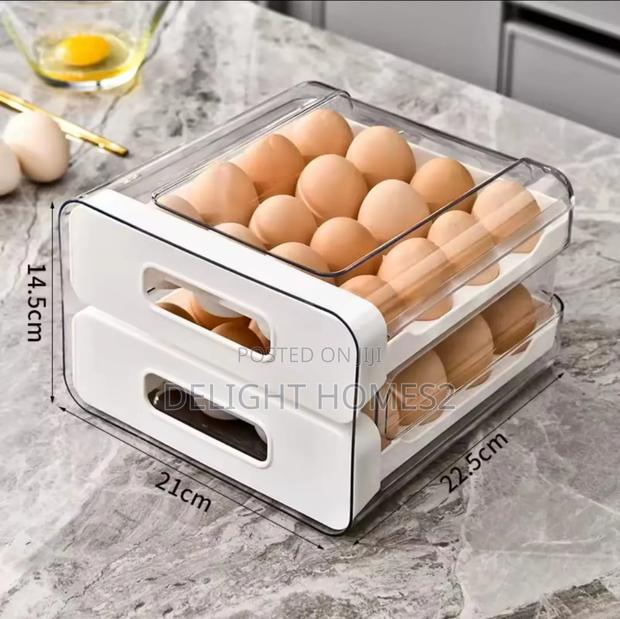 .Acrylic Double Layered Egg Storage Box_ele - thumbnail 4