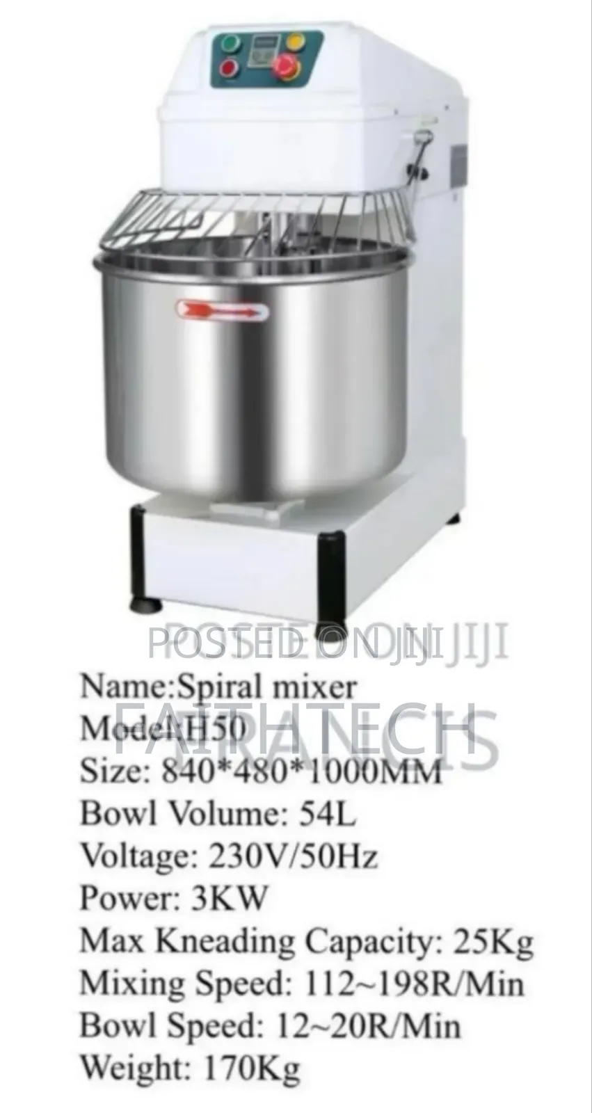 Primer Spiral Mixer Model H50