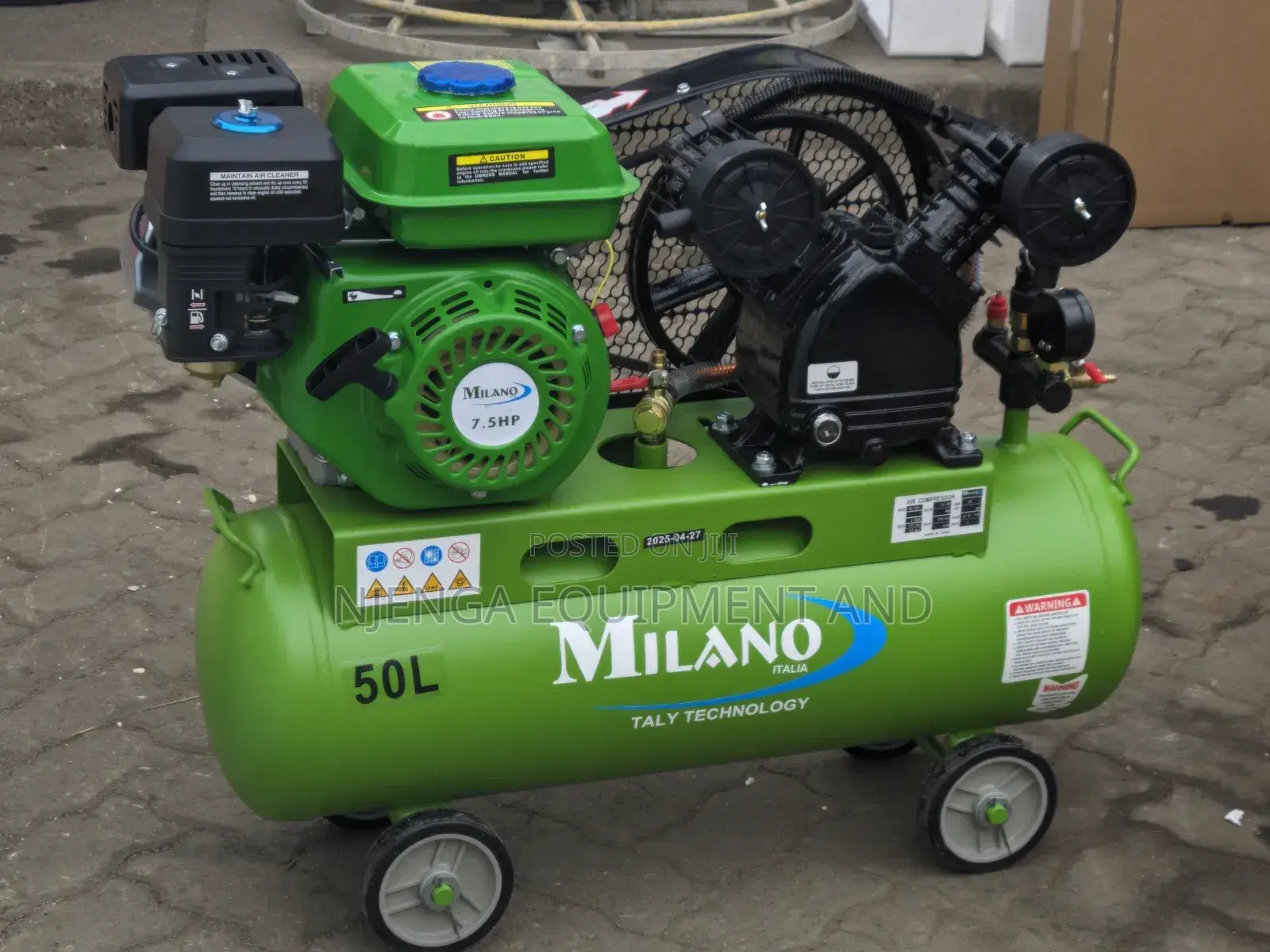 Engine-Driven 50l Air Compressor 7.5hp – Milano Brand