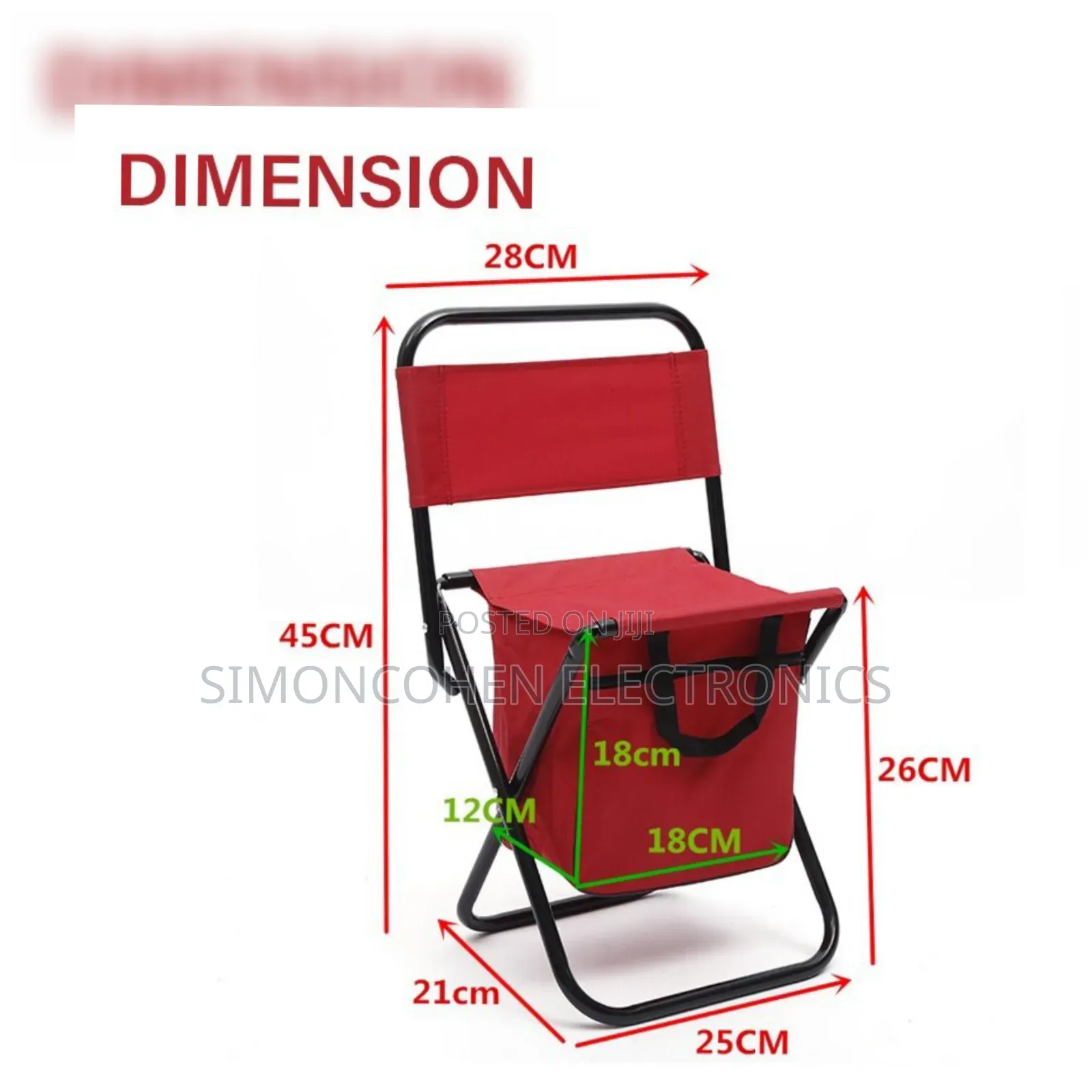 Foldable Camping Chair With Storage Pouch