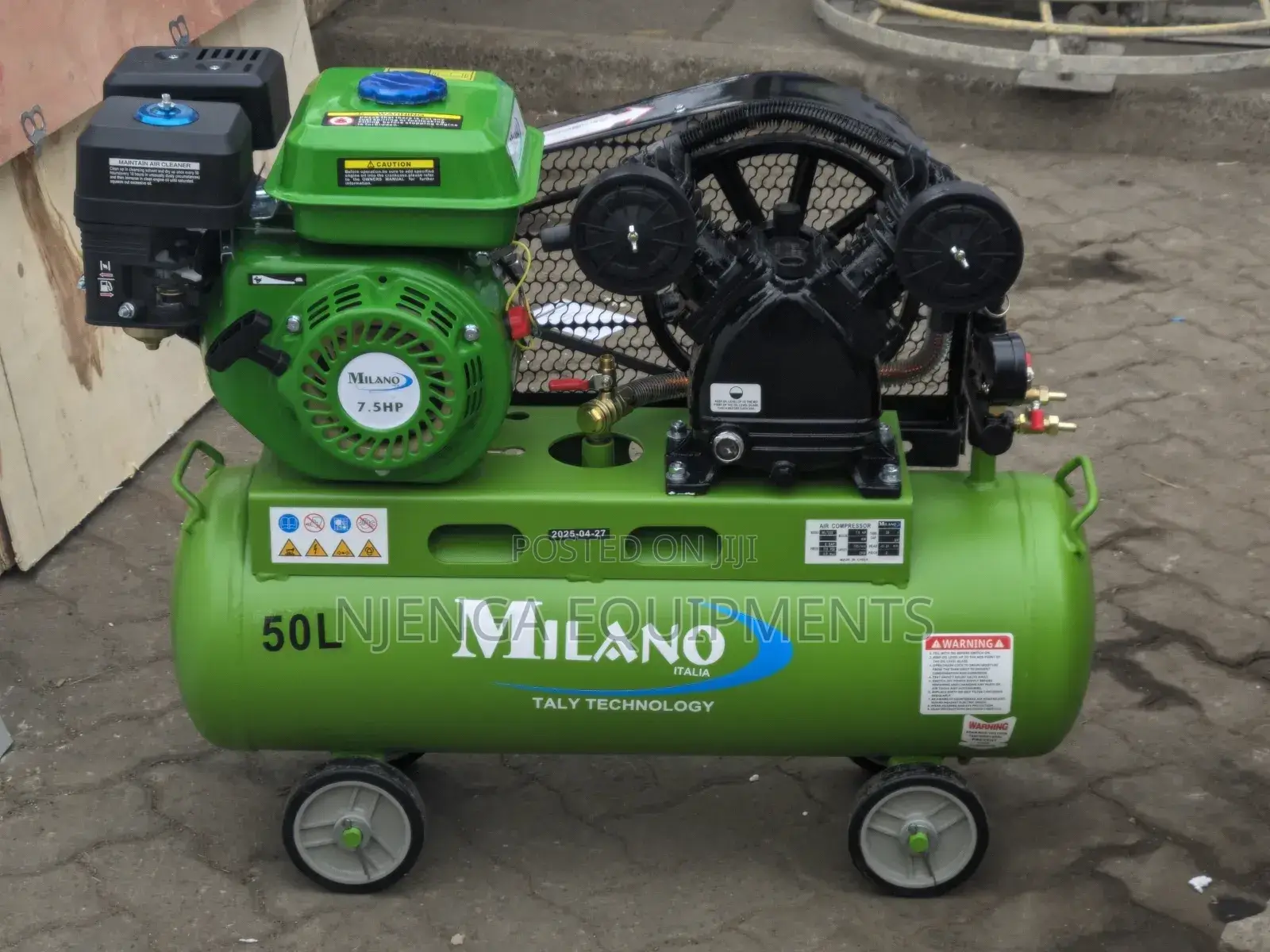 Milano 50l Air Compressor – Engine Powered