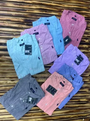 Quality Cotton Shorts Sleeved Chinese Collar Lines Shirt