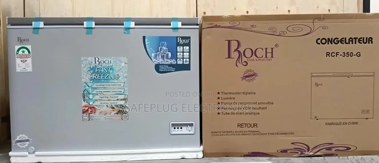 RCF-350-G, Roch 282ltrs Chest Deep Freezer, Sliding Glass