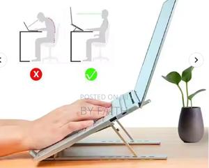 Foldable Aluminum Adjustable Laptop Stand With Fan and Mouse - thumbnail 2