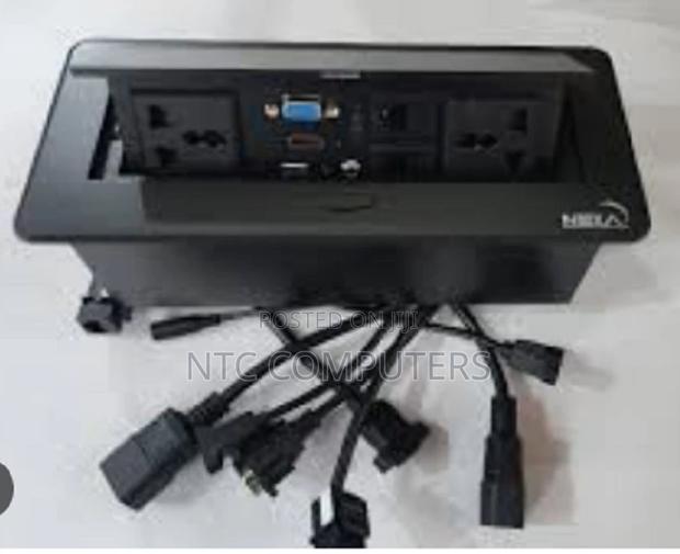Black Pop-up Multifunction Socket With 2 Universal Sockets
