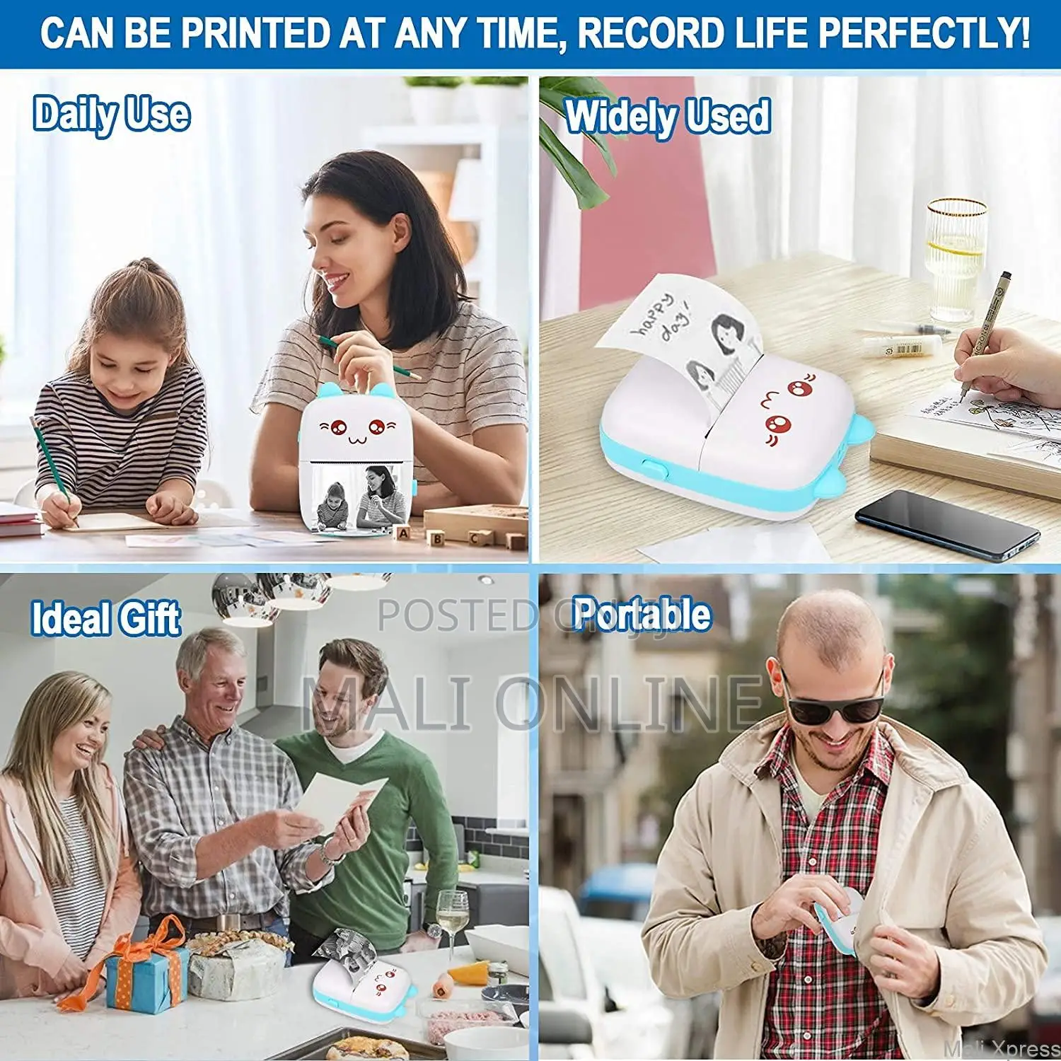 Mini Pocket Bluetooth Wireless Inkless Thermal Printer