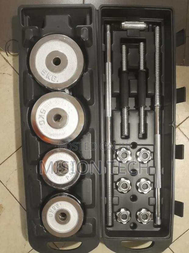 Adjustable 50kgs Dumbbell to Barbell Set With Carry Case 