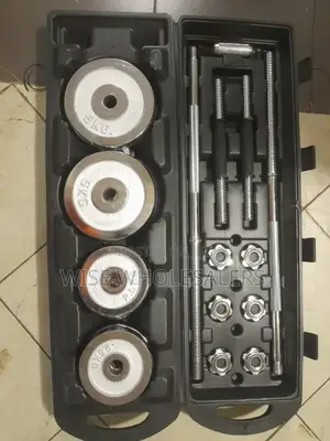 Adjustable 50kgs Dumbbell To Barbell With Carry Case
