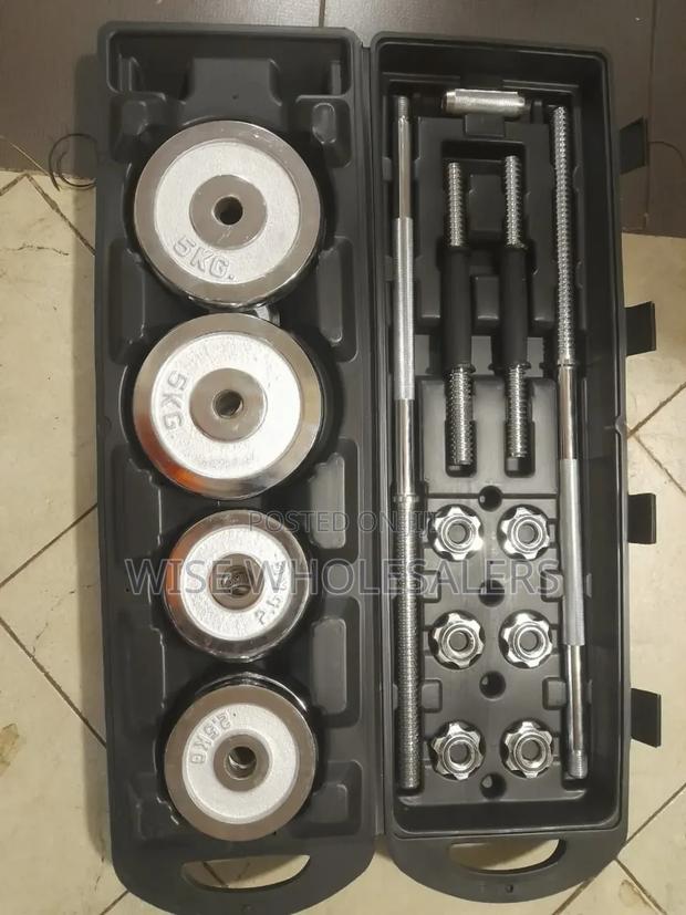 Adjustable 50kgs Dumbbell To Barbell With Carry Case